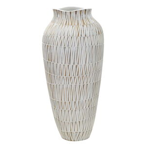 Bílá váza z polyresinu (výška 50 cm) Stiky – Mauro Ferretti
