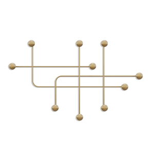 Kovový nástěnný věšák ve zlaté barvě Dama – Kalune Design