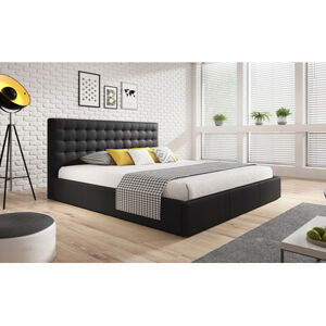 Čalouněná postel VERO rozměr 90x200 cm - Eko-kůže Černá